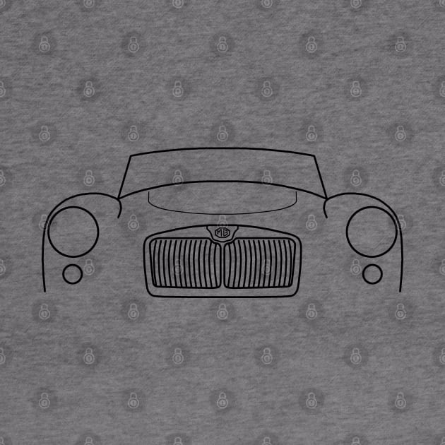 1961 MGA classic car outline graphic (black) by soitwouldseem